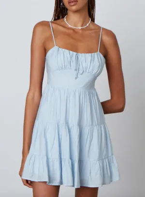 Sleeveless Tie Back Tiered Mini Dress