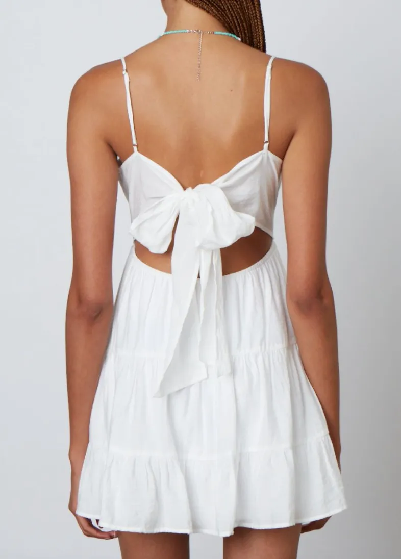 Sleeveless Tie Back Tiered Mini Dress