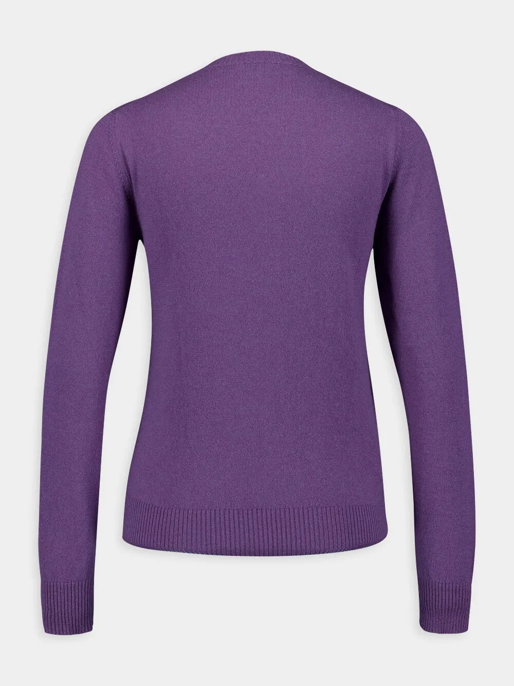 Slim-Fit Purple Cashmere Knit Cardigan