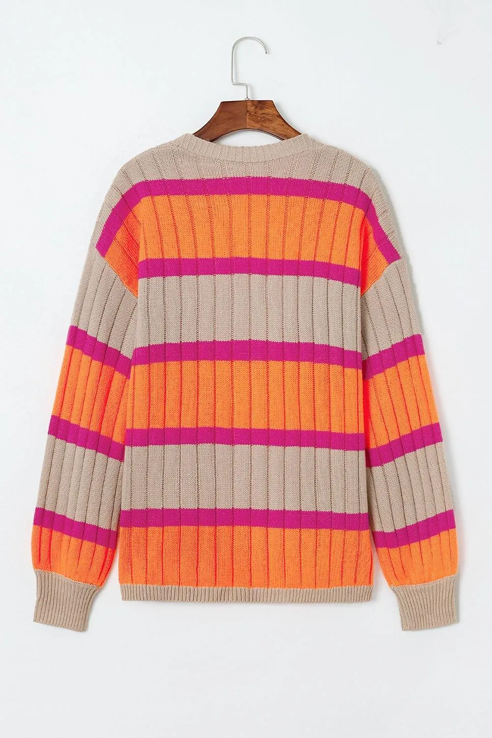 Slouchy Orange Striped Cardigan