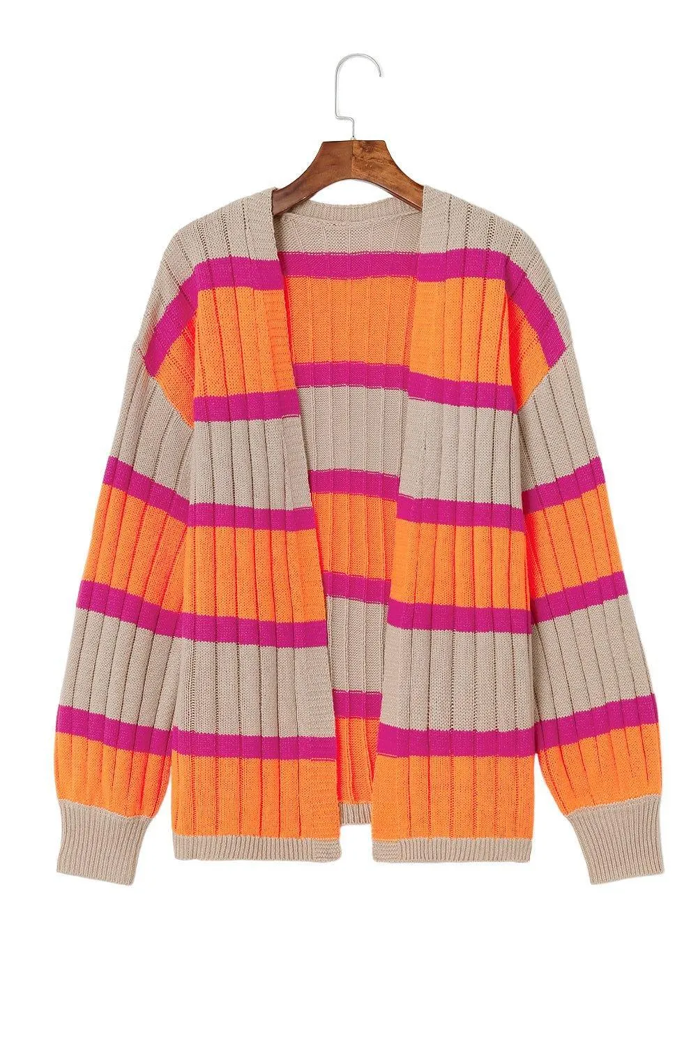 Slouchy Orange Striped Cardigan