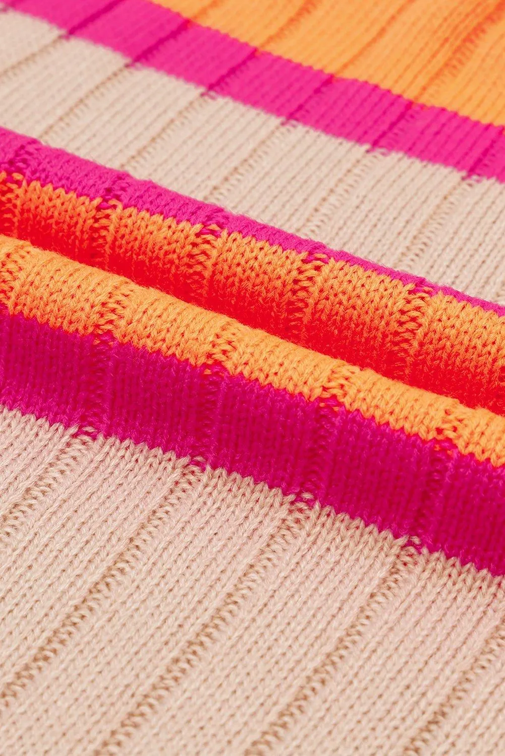 Slouchy Orange Striped Cardigan