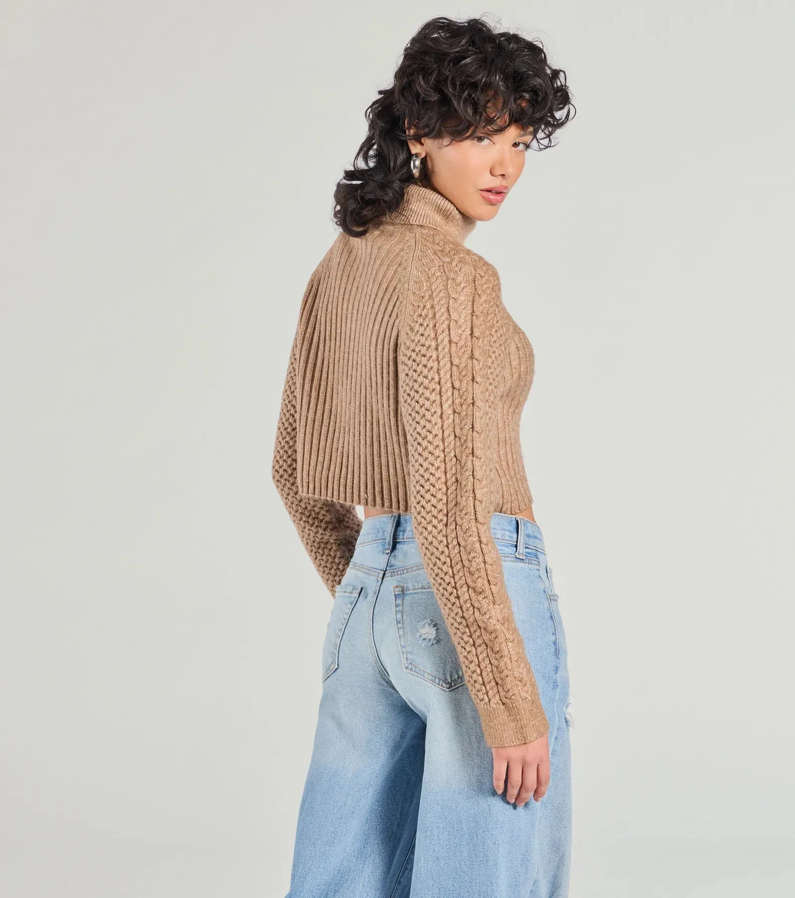 Snuggle Weather Turtleneck Crop Knit Sweater