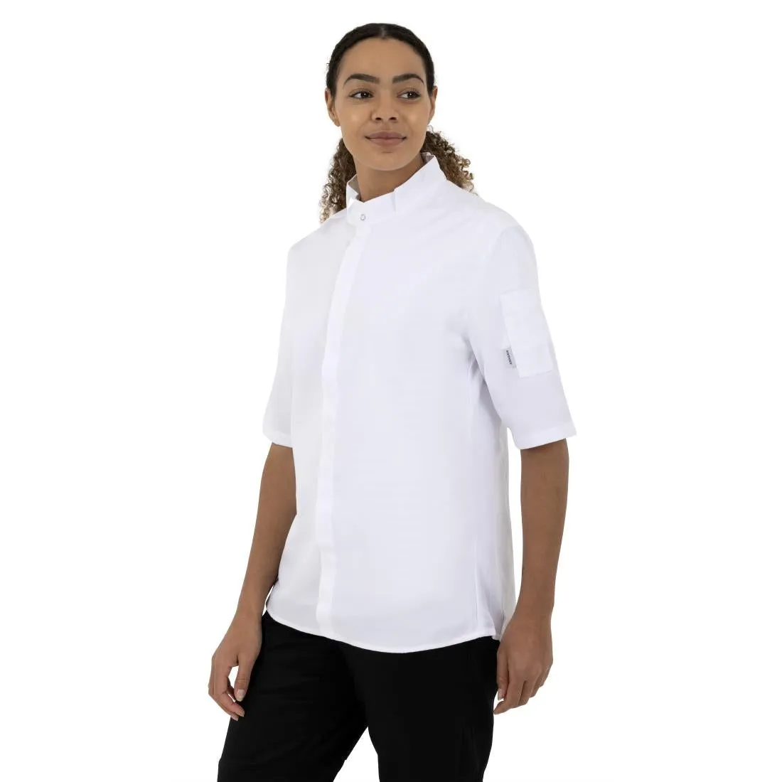 Southside Band Collar Chef Jacket White M