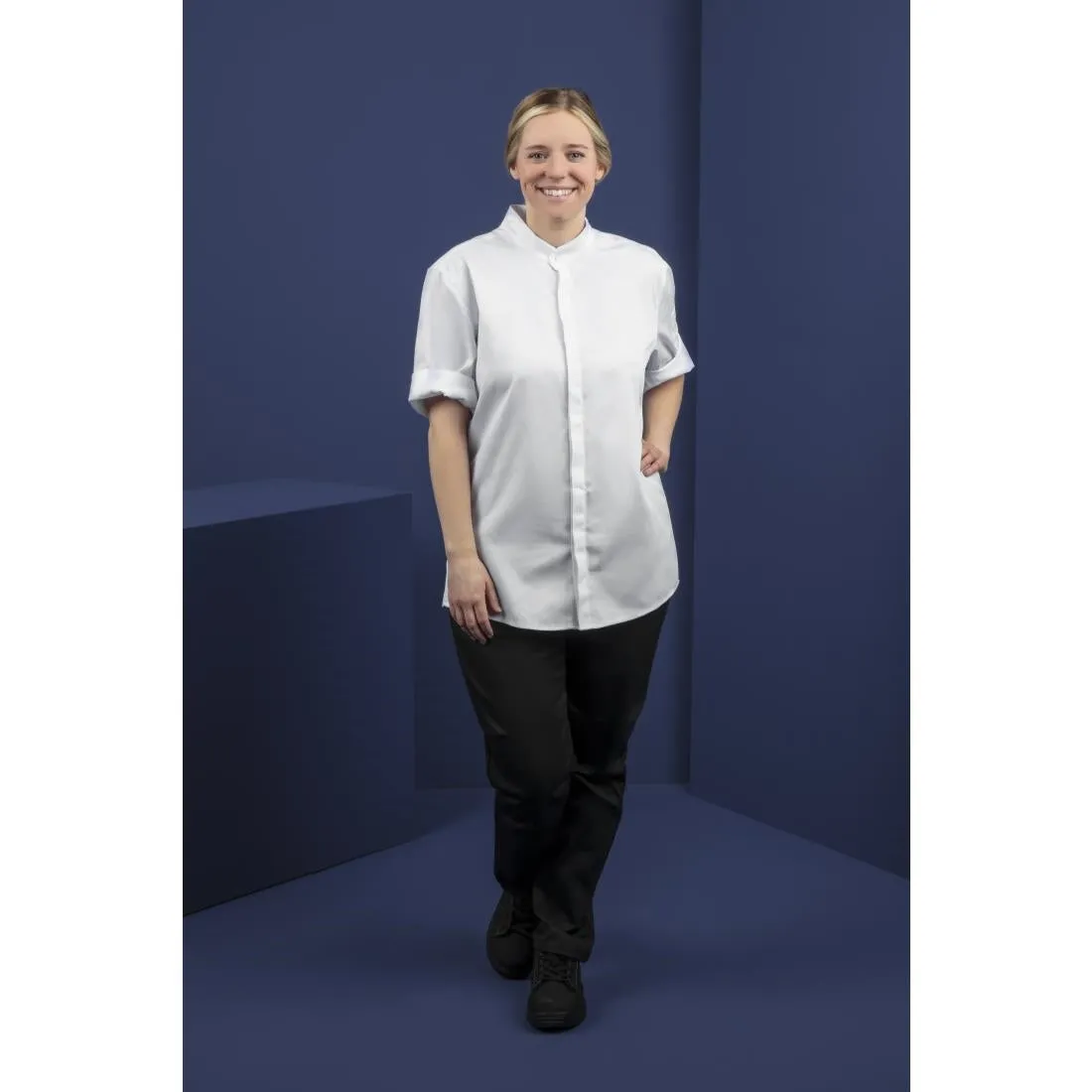 Southside Band Collar Chef Jacket White M