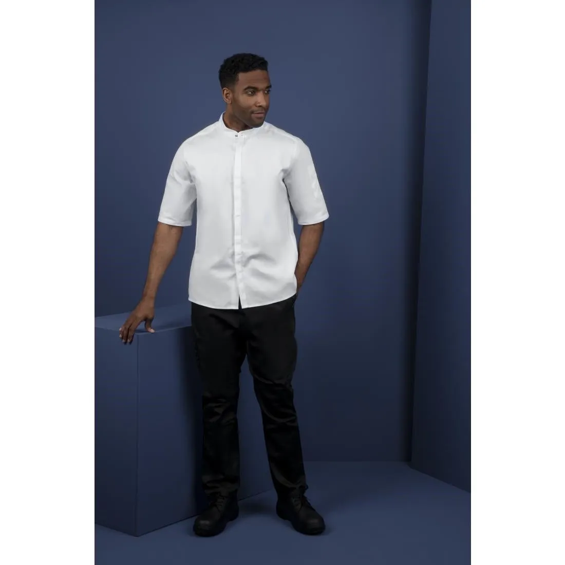 Southside Band Collar Chef Jacket White M