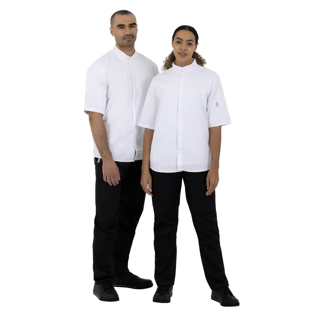 Southside Band Collar Chef Jacket White M