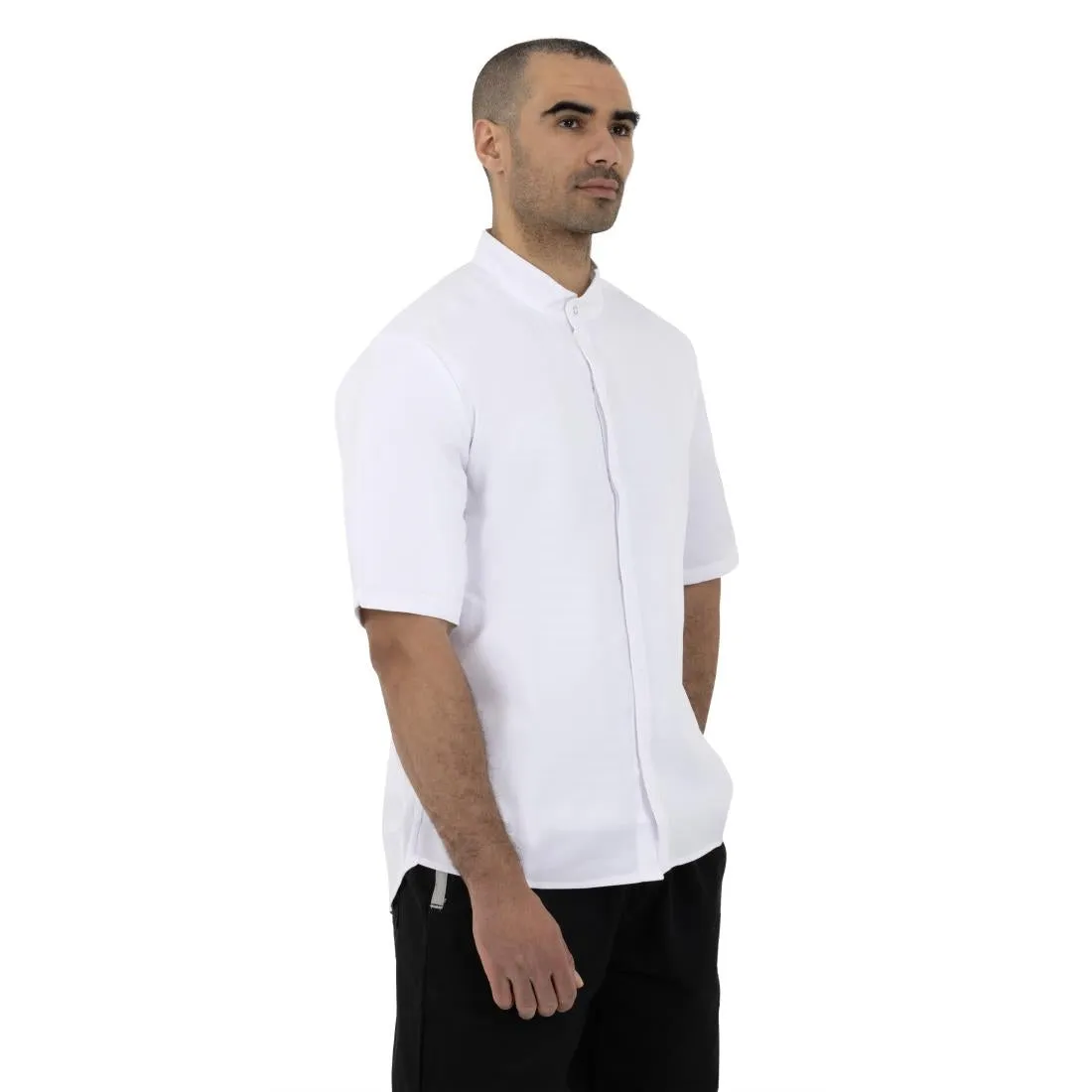 Southside Band Collar Chef Jacket White M