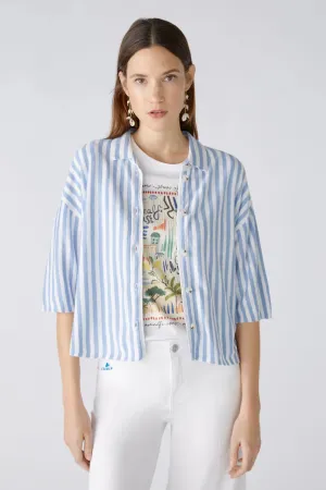 Splurge-Cardigan Offwhite Blue