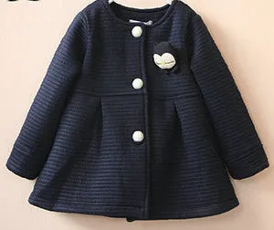 Spring Children Jackets Baby Little Penguin Single Breasted Child Coat Girl Outerwear Jackets For Girls Bow Girl Clothes