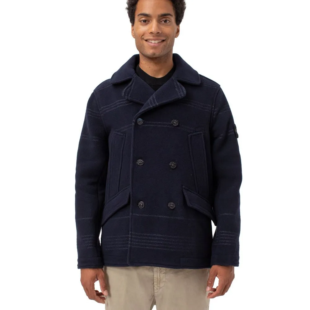 Stone Island Blue Wool Men Jacket