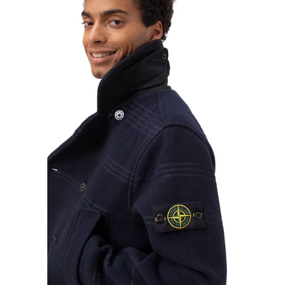 Stone Island Blue Wool Men Jacket