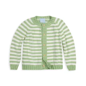 Striped Cardigan --Pistachio/Ivory Stripe