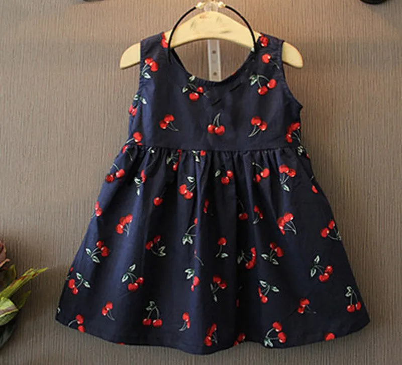 Summer girl dress Print pattern Children tutu dresses for girls baby girl clothes Sleeveless girls dresses