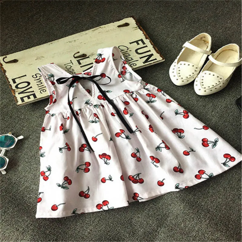 Summer girl dress Print pattern Children tutu dresses for girls baby girl clothes Sleeveless girls dresses