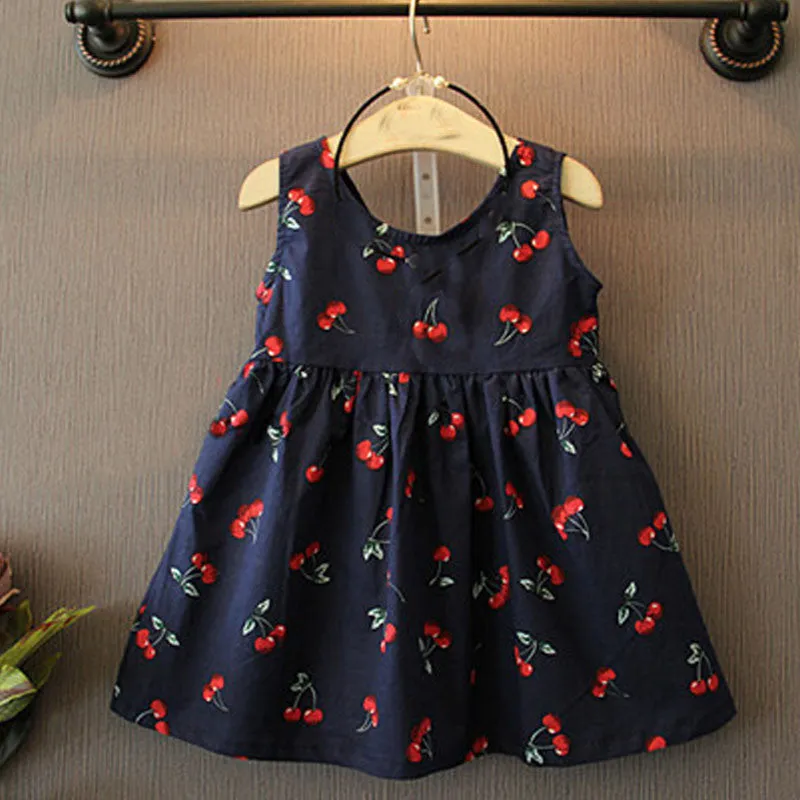 Summer girl dress Print pattern Children tutu dresses for girls baby girl clothes Sleeveless girls dresses