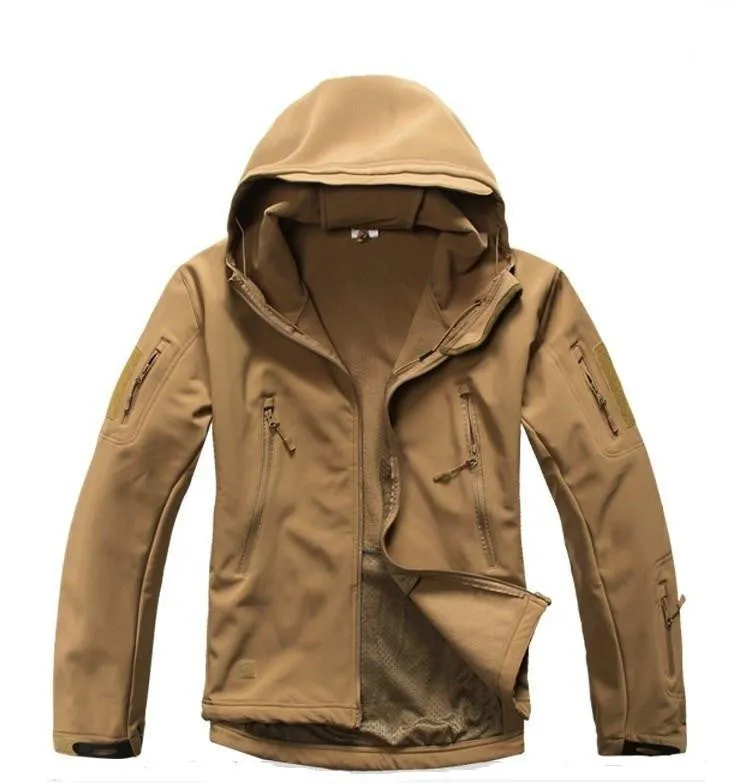 Tactical Snake Camouflage Army Jacket Men Military Shark V4.5 Waterproof Soft Shell Outdoors Jackets Fleece Hooded Camo Clothes