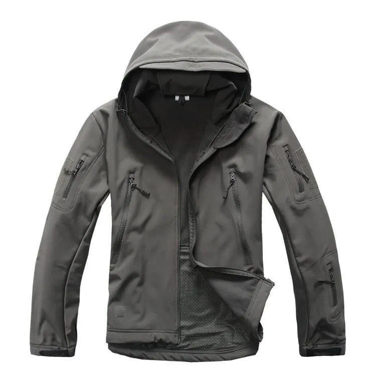 Tactical Snake Camouflage Army Jacket Men Military Shark V4.5 Waterproof Soft Shell Outdoors Jackets Fleece Hooded Camo Clothes