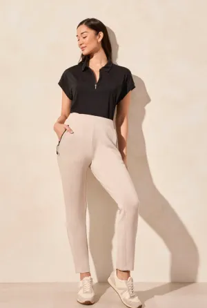 TECHNO LUX CONTRAST TRIM PULL-ON ANKLE PANT