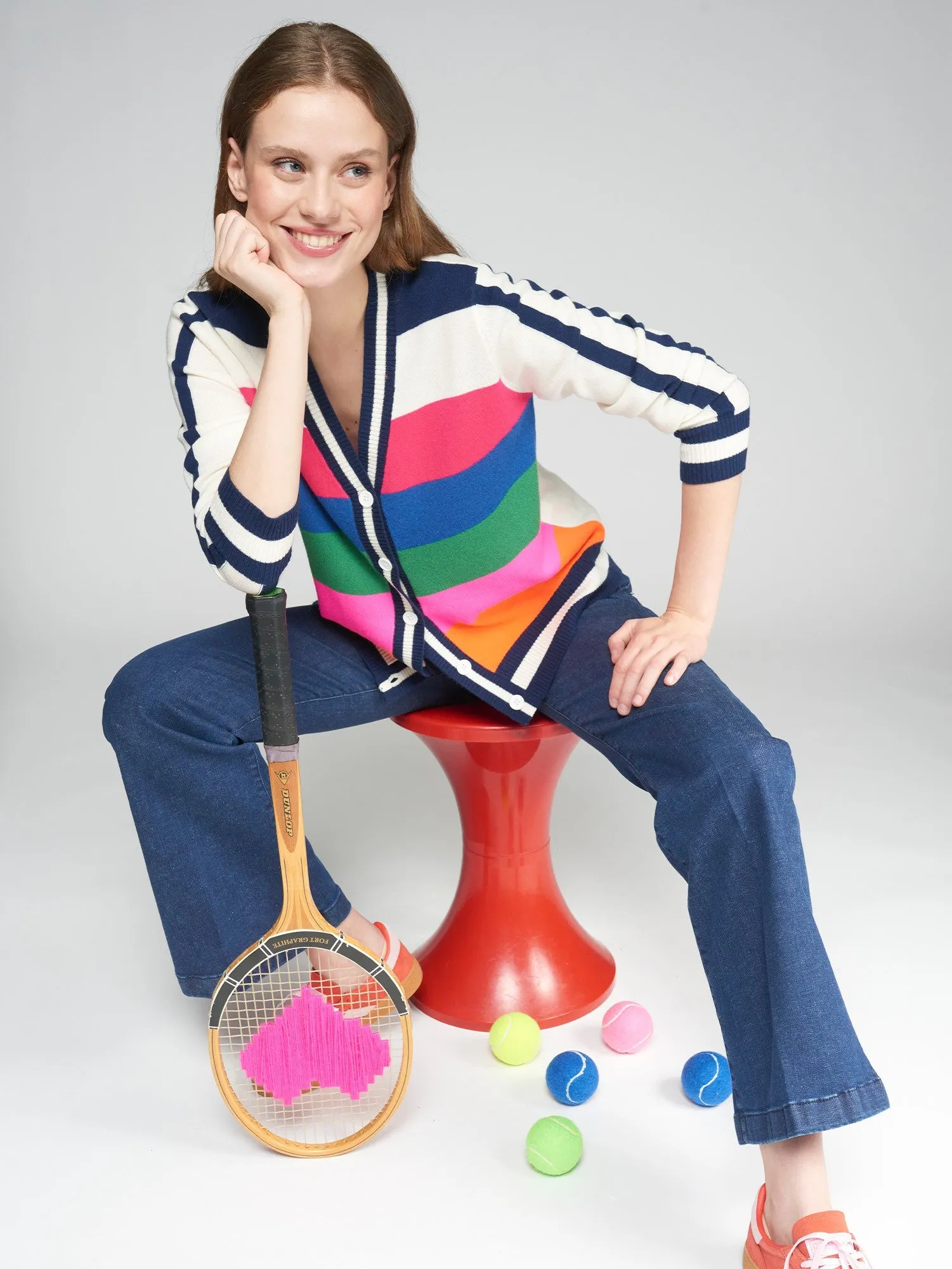 Tennis Intarsia Cardigan