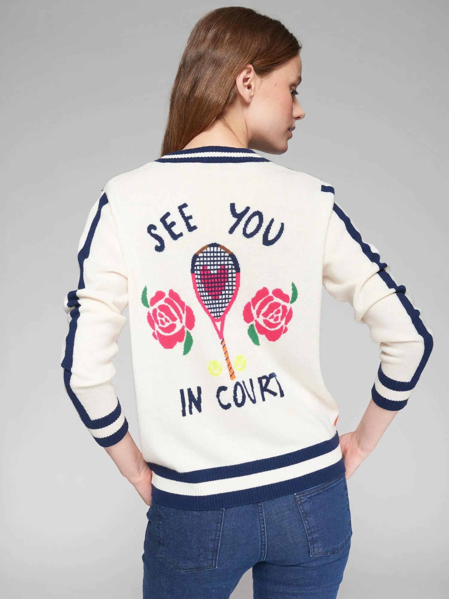 Tennis Intarsia Cardigan