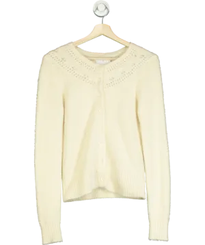 The Reeds X J.Crew Cream Fuzzy Cardigan Sweater UK S