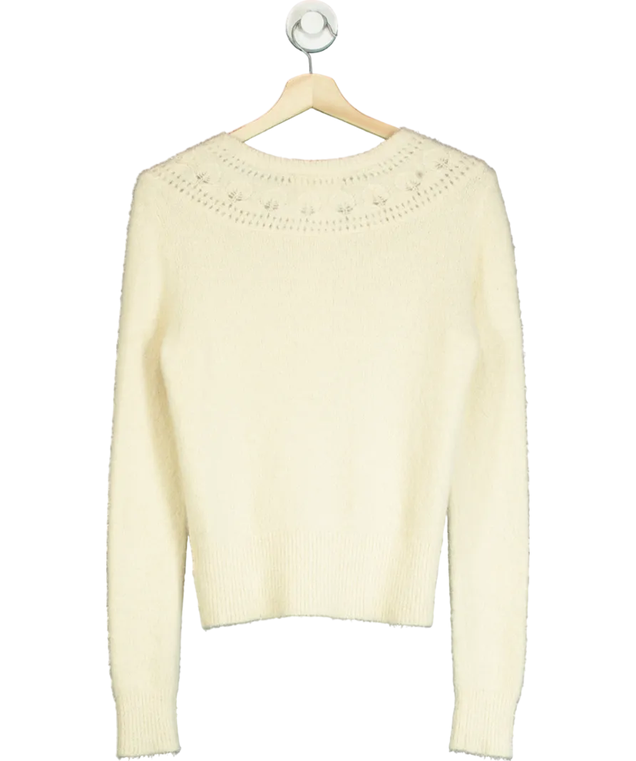The Reeds X J.Crew Cream Fuzzy Cardigan Sweater UK S