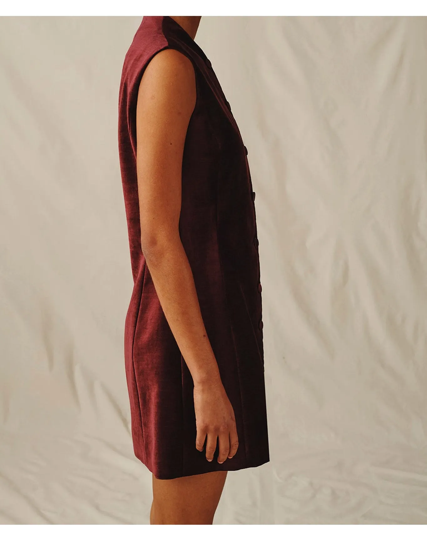 The Textured Velvet Mini Dress | Wine