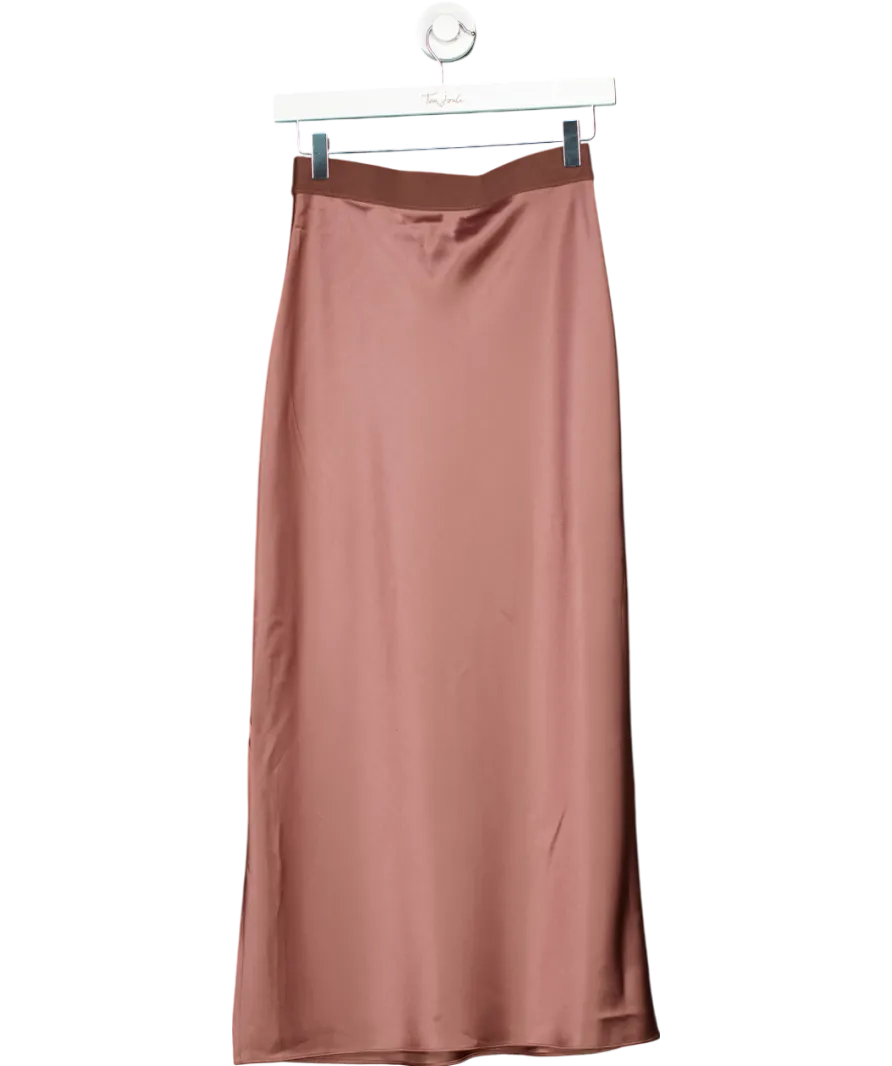 Theory Metallic Slip Skirt In Crushed Satin UK 6