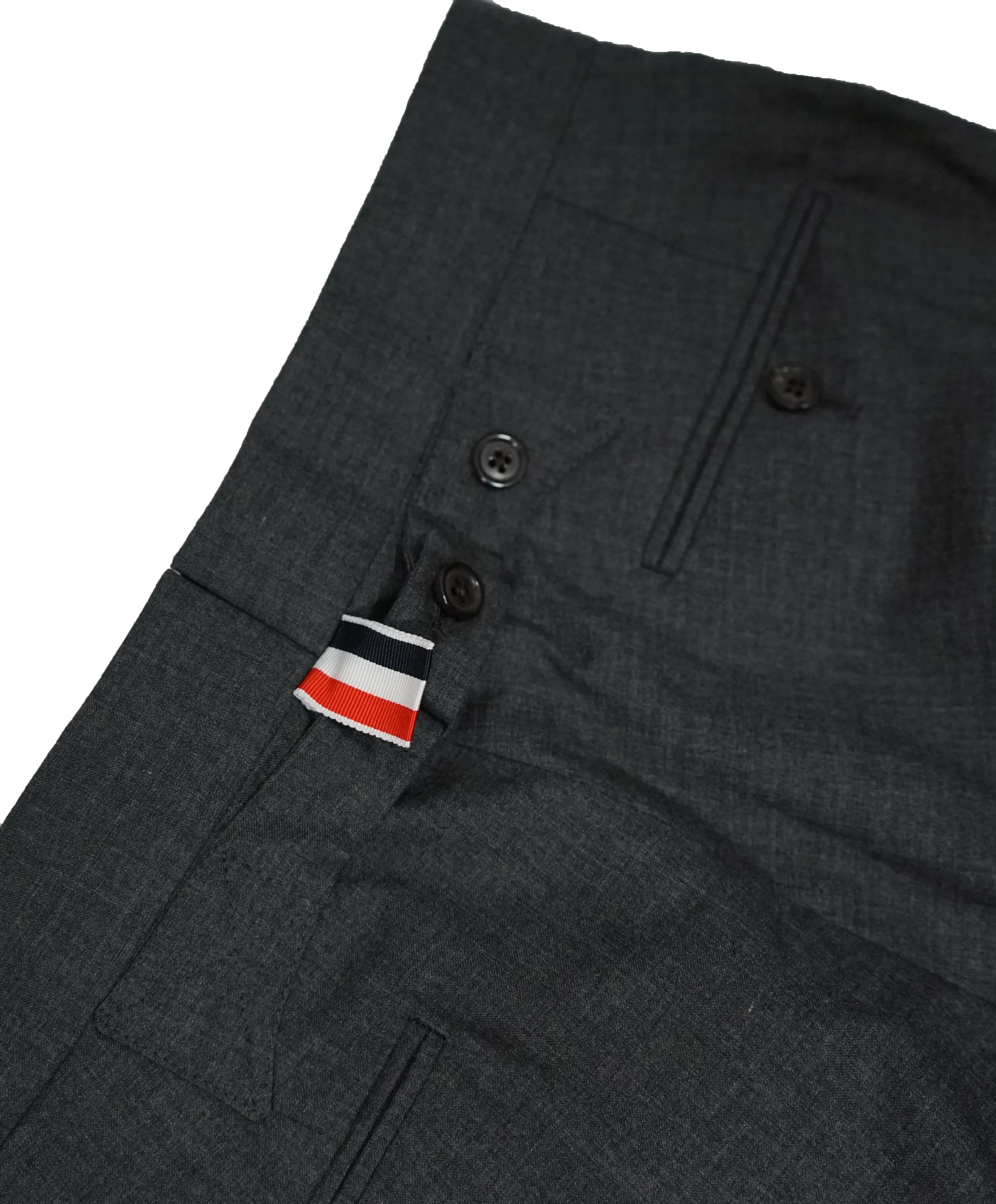 THOM BROWNE - Gray Premium Suit With Iconic Logo Detailing - SZ 2