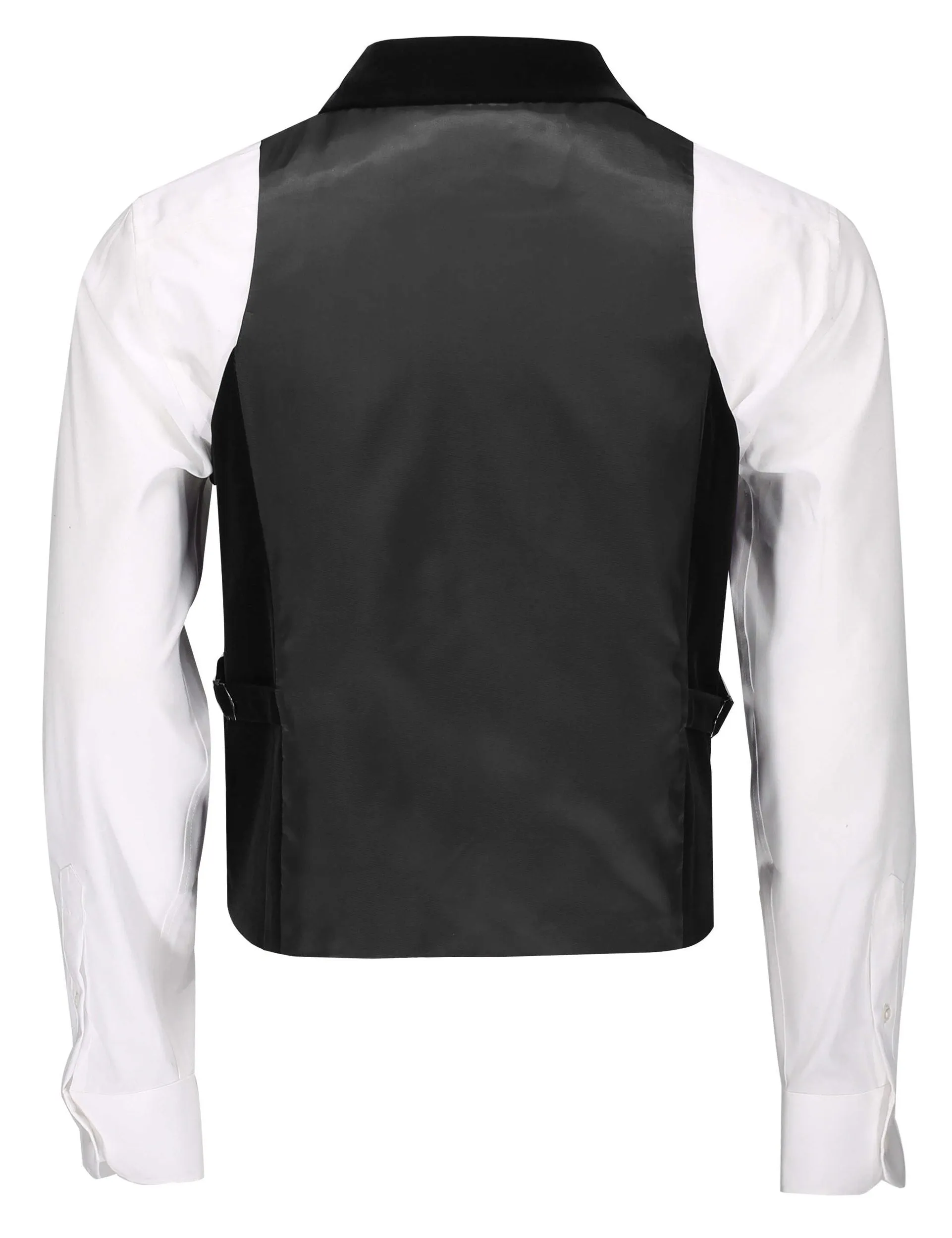 TIM - BLACK VELVET DOUBLE BREASTED COLLAR WAISTCOAT
