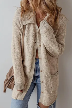 Trendy by Luna Pocketed Button Up Long Sleeve Cardigan