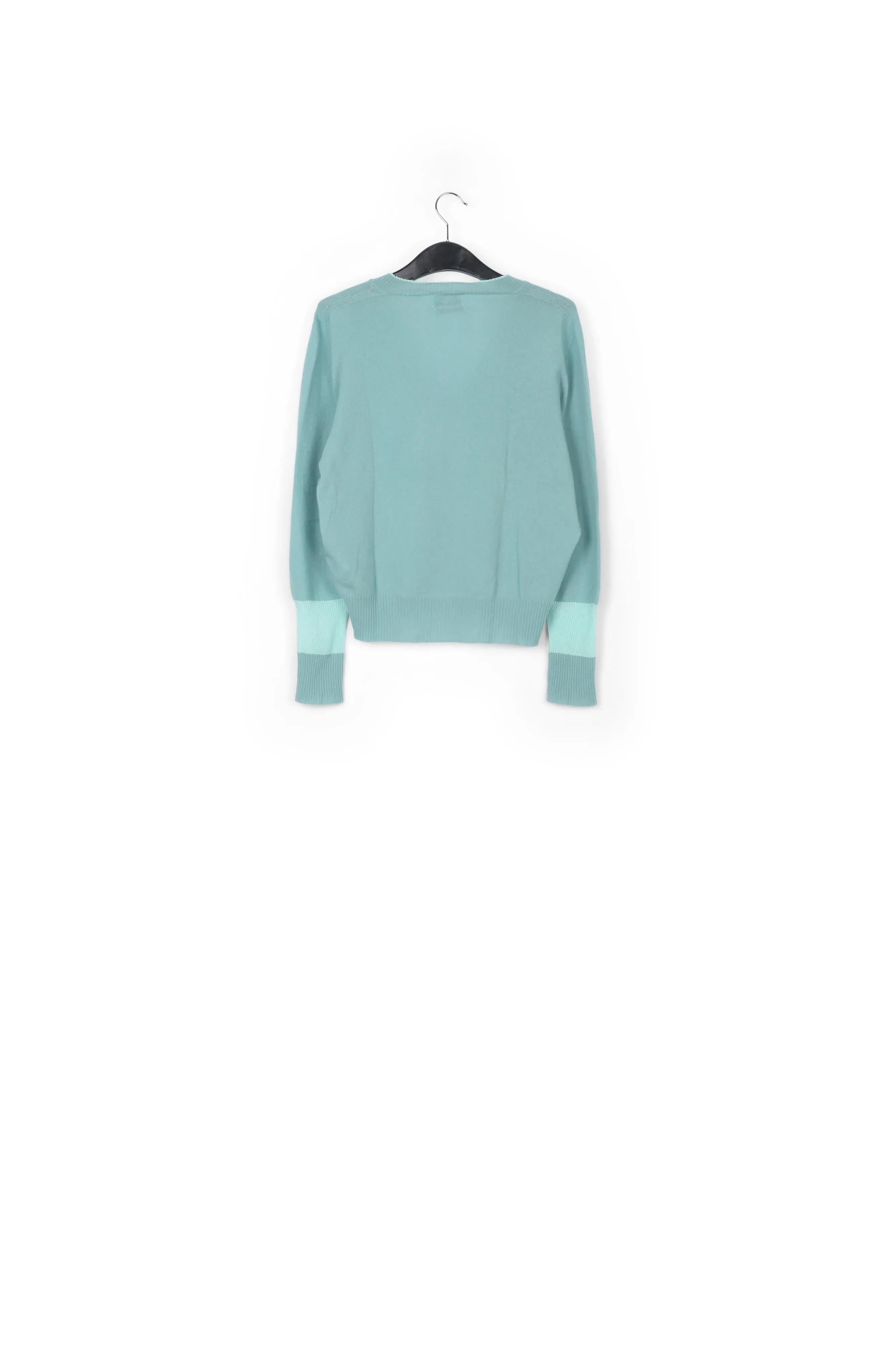 Turquoise v-neck light knit sweater