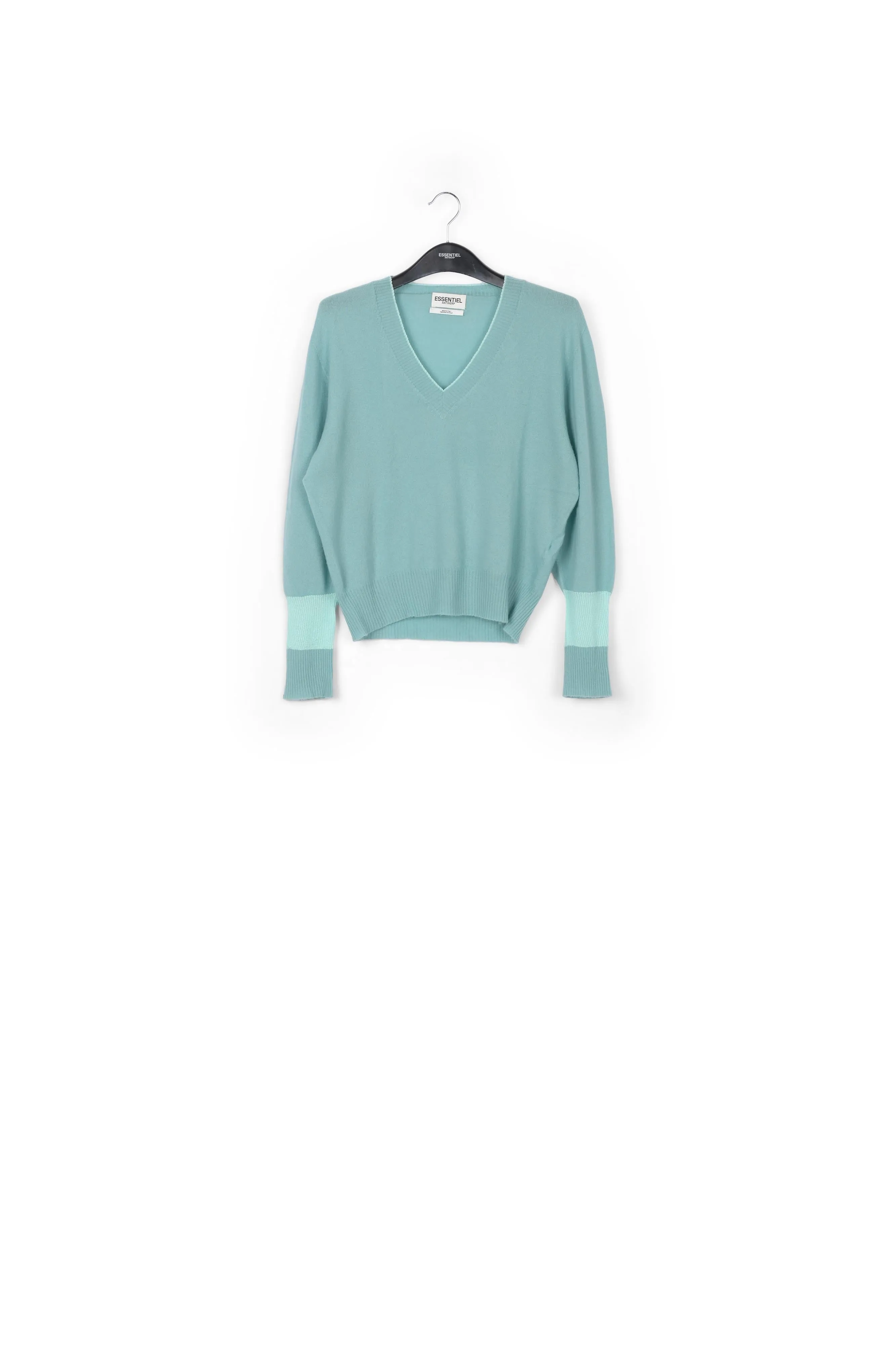 Turquoise v-neck light knit sweater