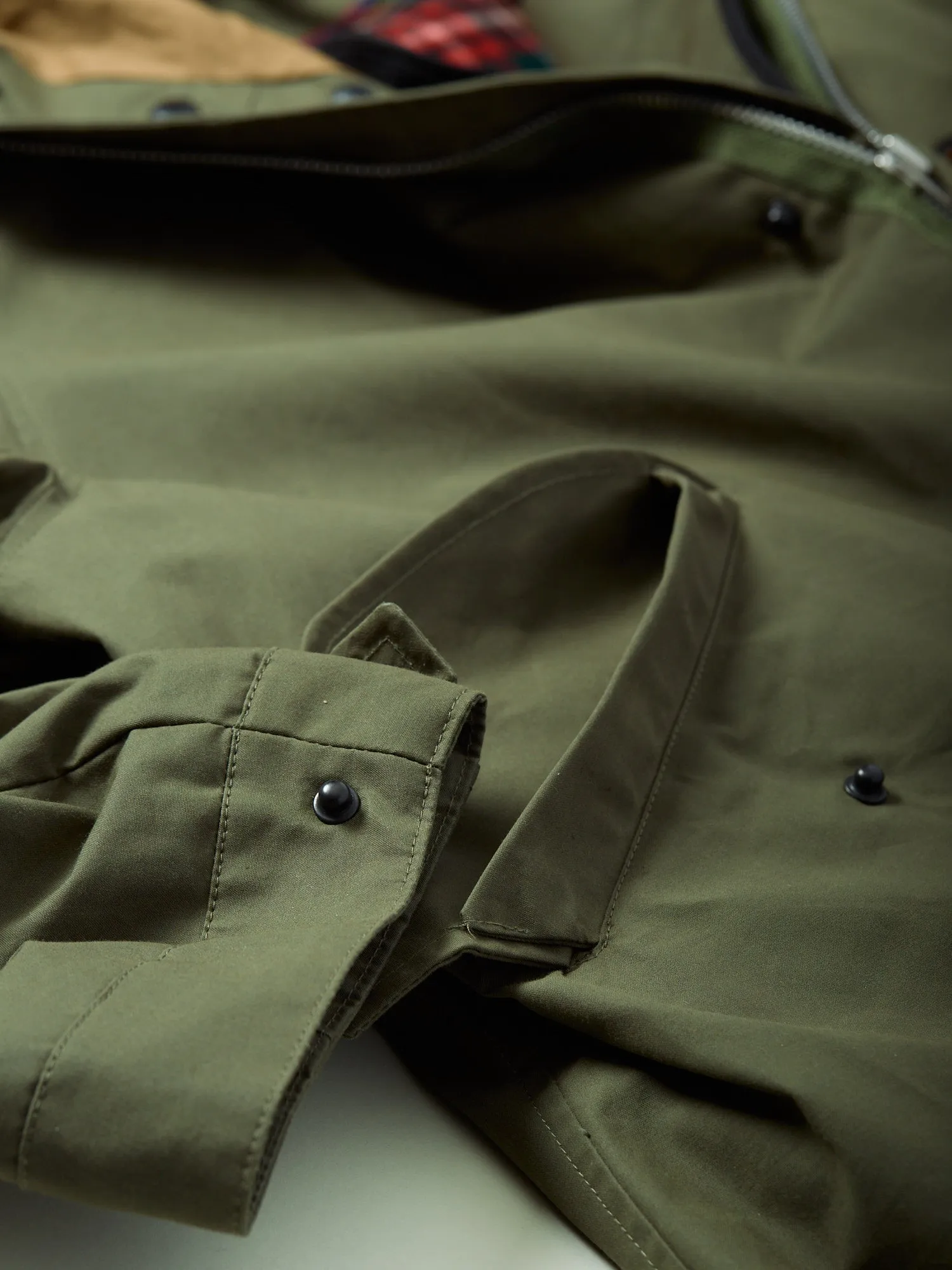 Tweed Collab Fishtail Parka Military Green