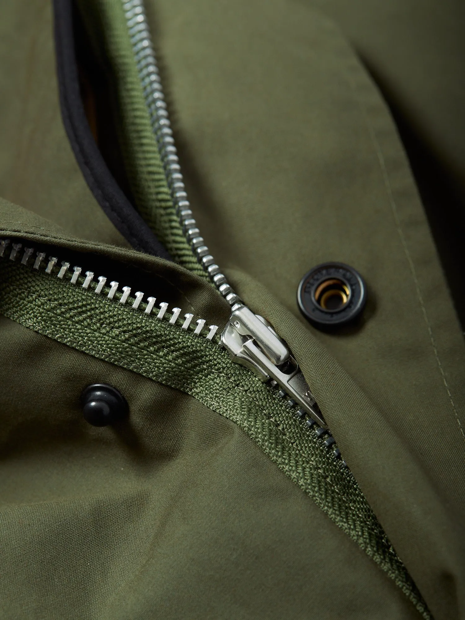 Tweed Collab Fishtail Parka Military Green