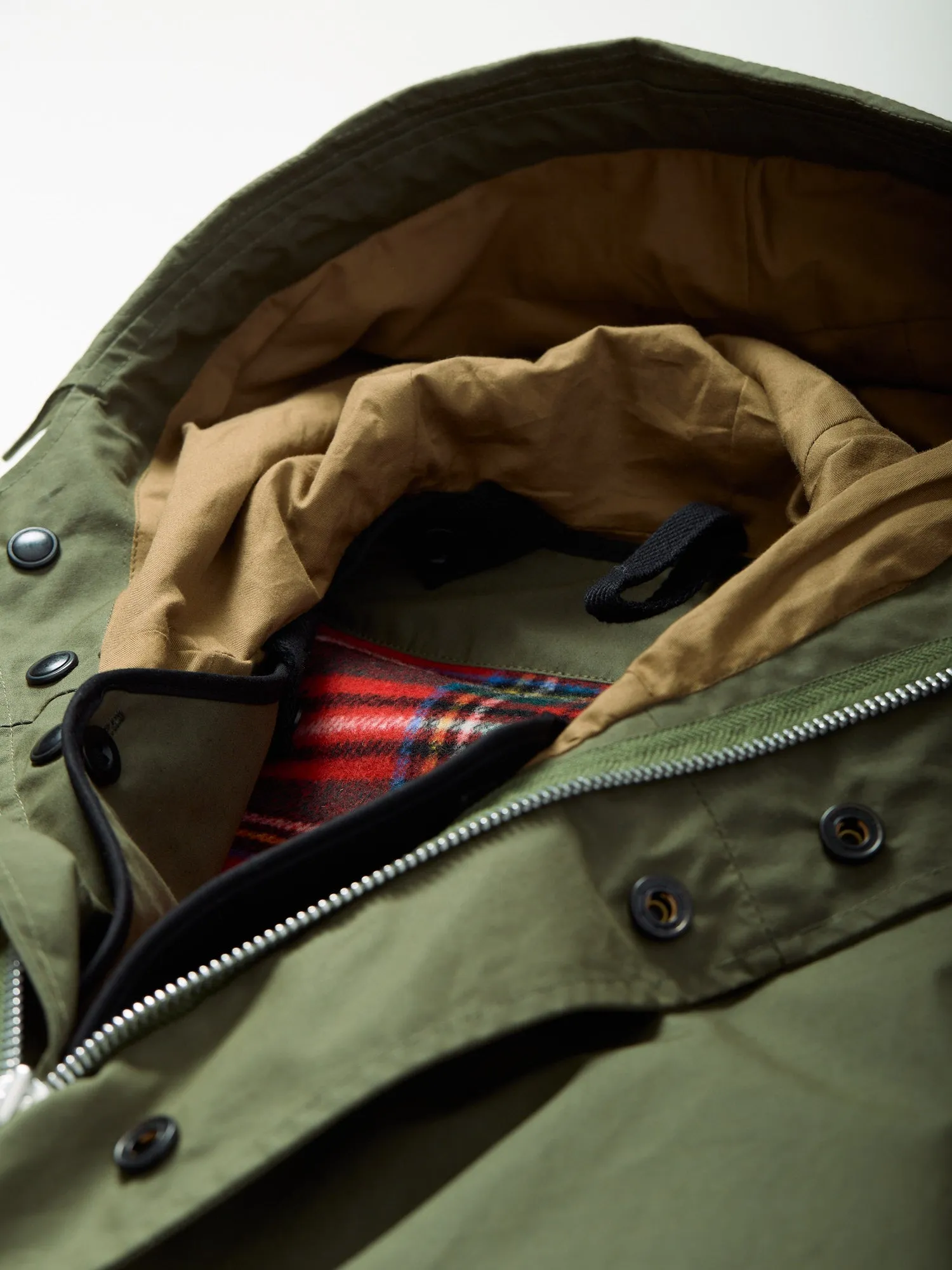 Tweed Collab Fishtail Parka Military Green