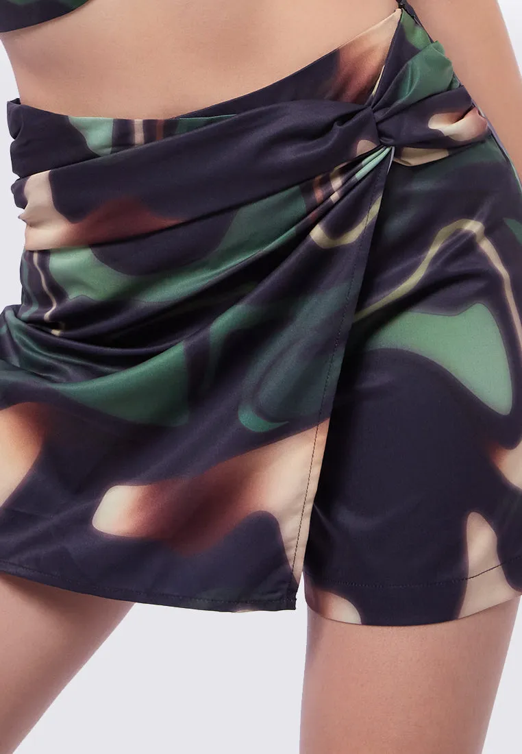 Twisted Printed Mini Skort