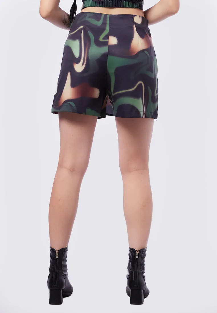 Twisted Printed Mini Skort