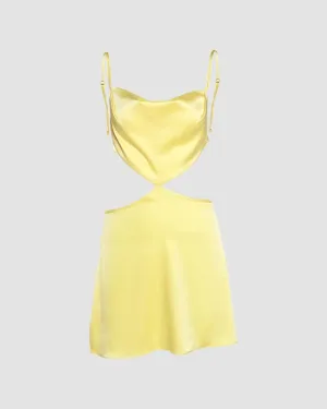 Twisted Tales Cut Out Silky Dress
