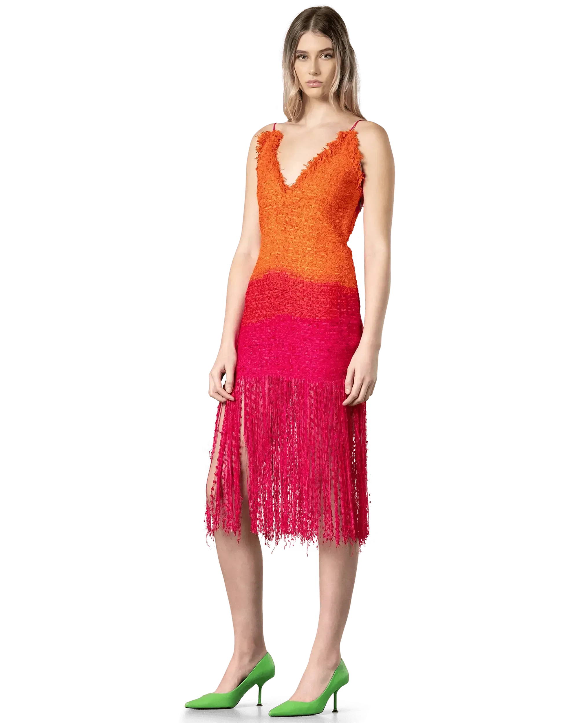 Two-Toned Fringe Dress