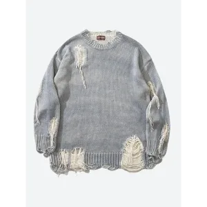 Unisex Ripped Design Sweater for Y2K Grunge Streetwear