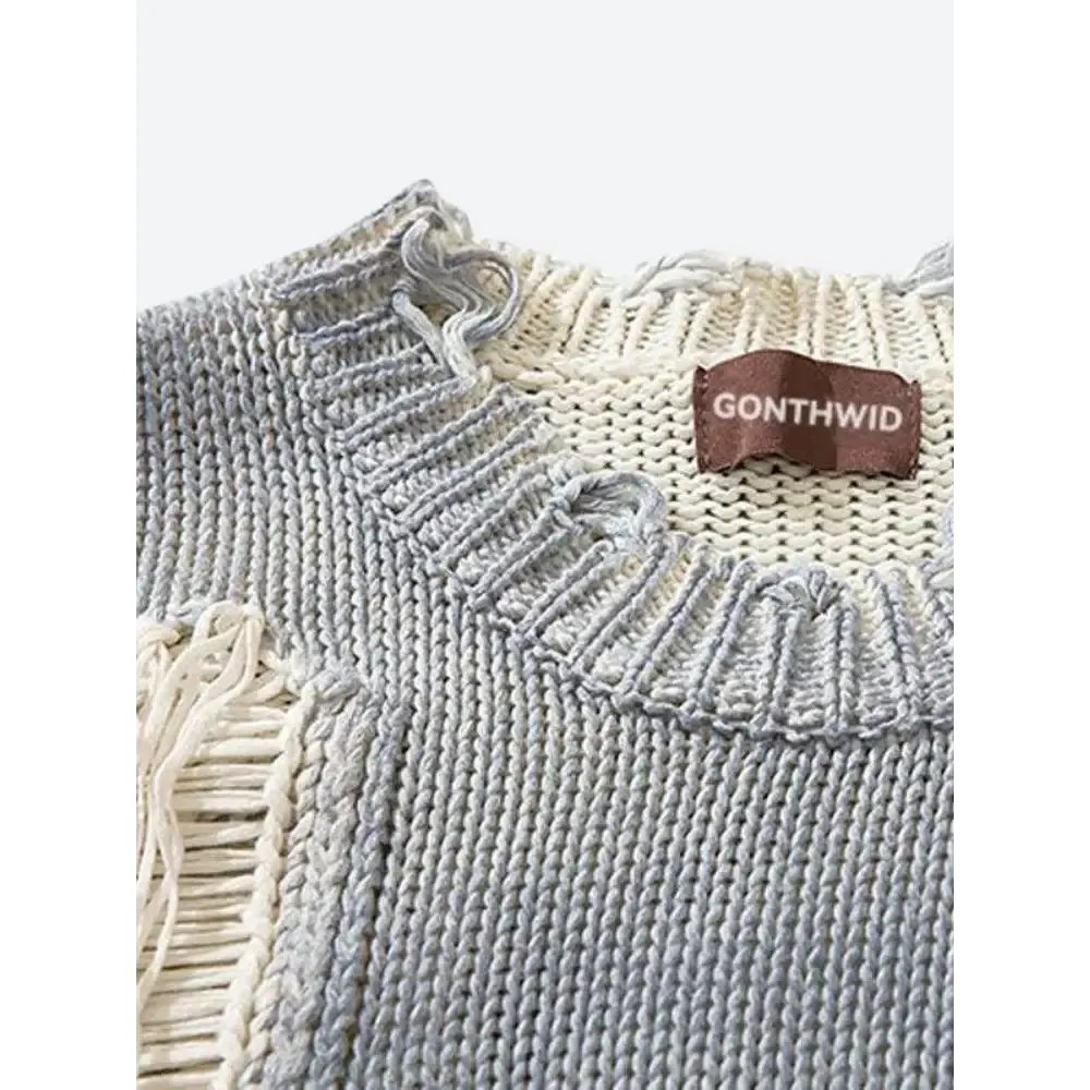 Unisex Ripped Design Sweater for Y2K Grunge Streetwear