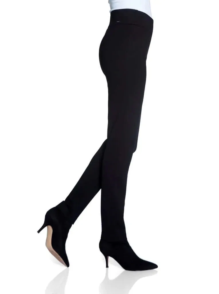 Up! Ponte Basic 31 Inch Slim Leg Pant - Black
