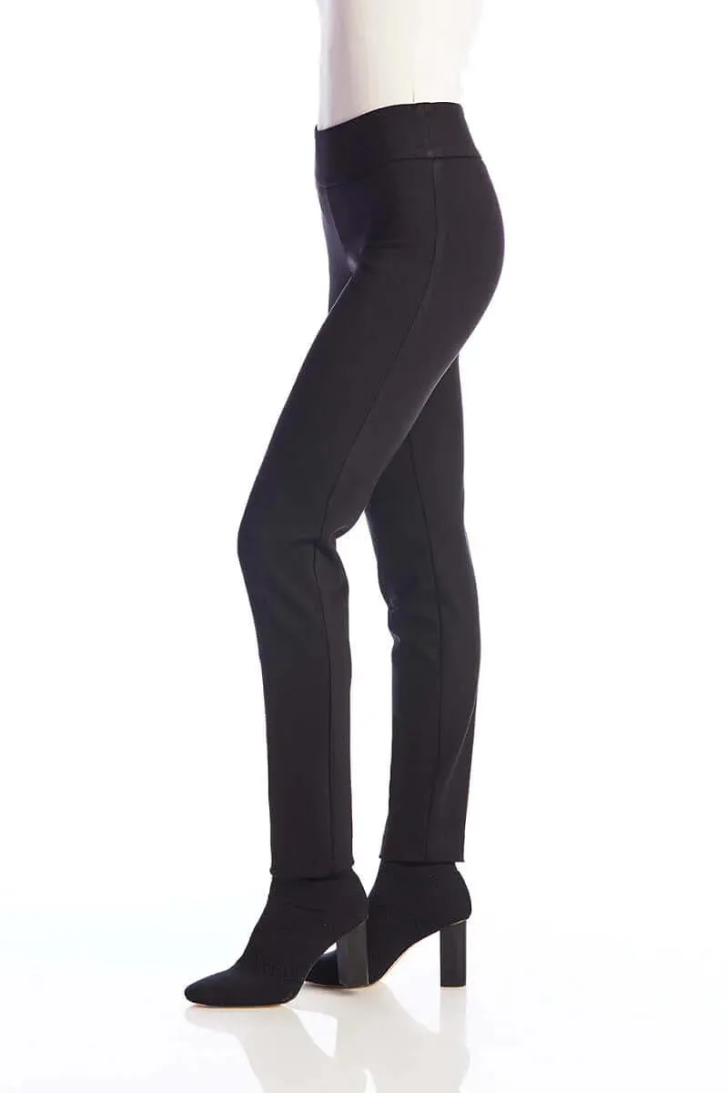 Up! Ponte Basic 31 Inch Slim Leg Pant - Black
