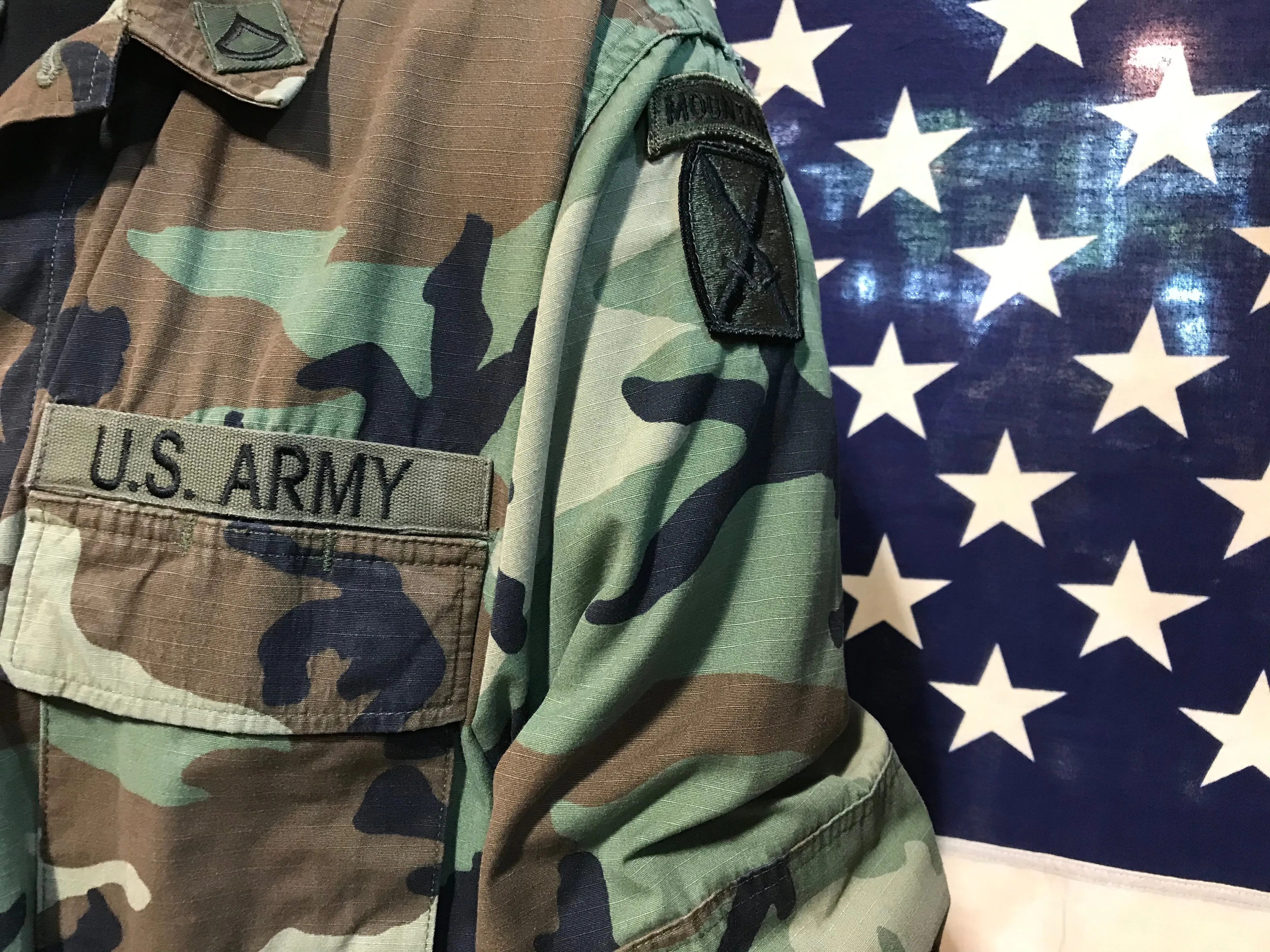 US Military Vintage Camo Ripstop Mens Over Shirt Jacket