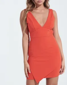 V Neck Back Sleeveless Mini Dress