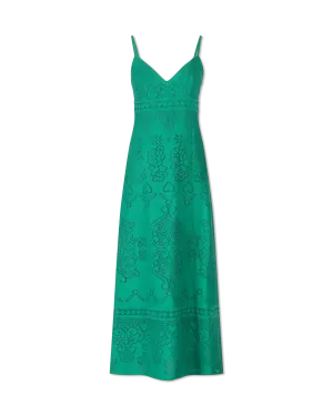 V-Neck Floral Lace Maxi Dress
