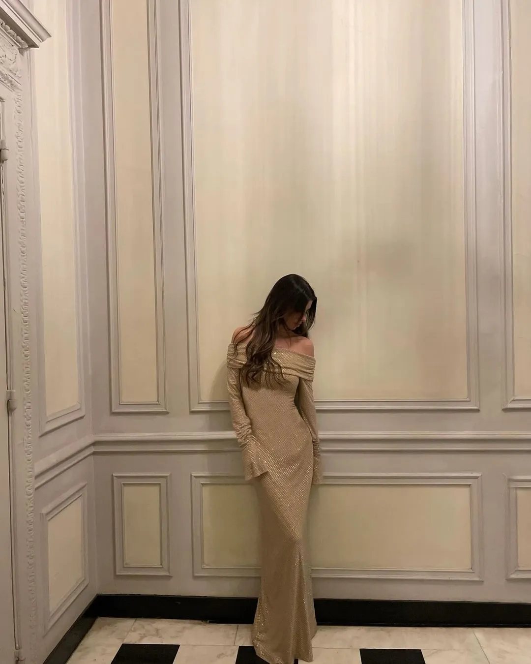 Vanesa® | Off-the-shoulder, shimmering maxi dress