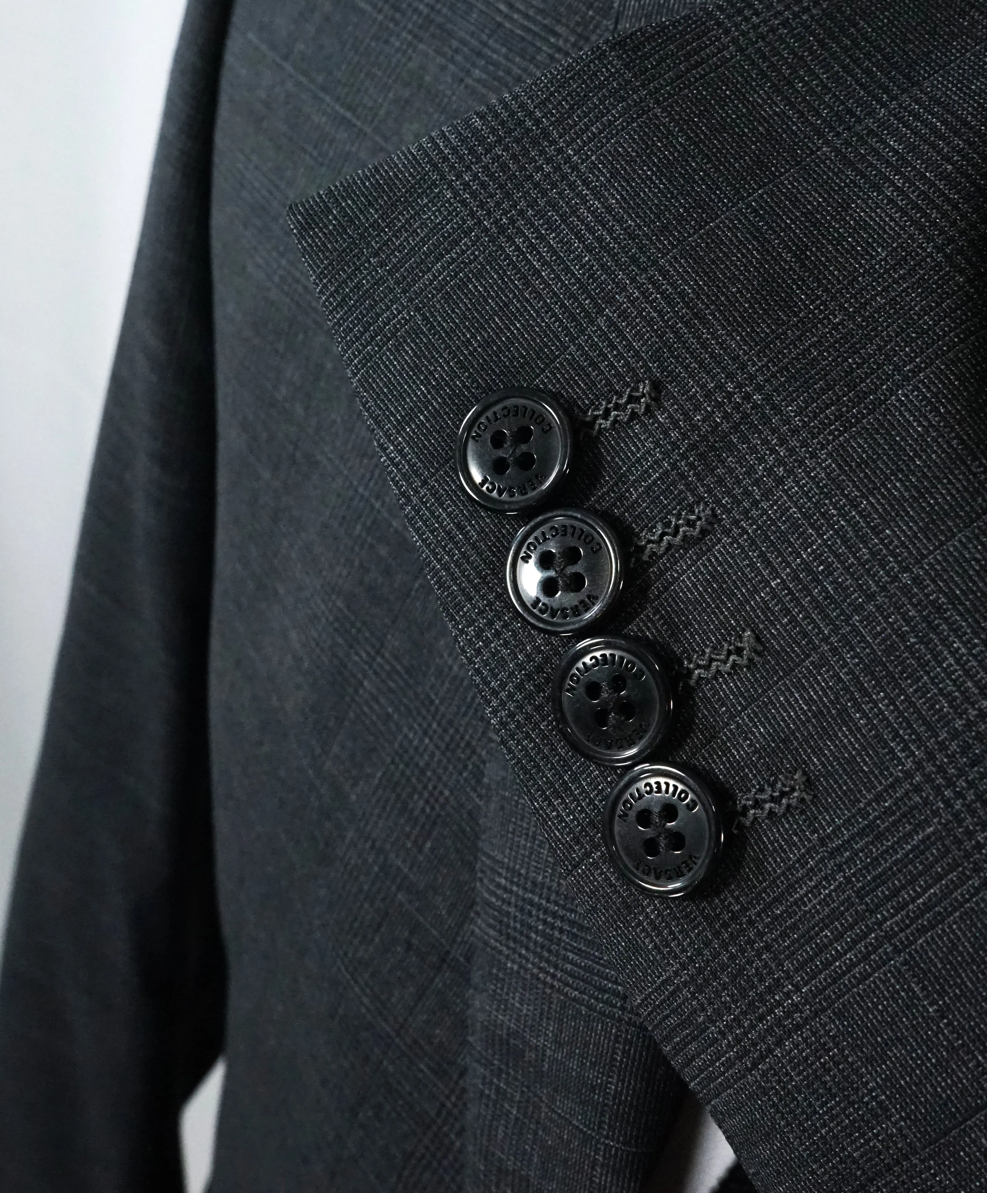 VERSACE COLLECTION - Gray Prince of Wales Check Plaid Suit  - 38L